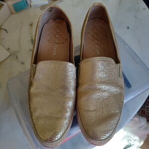 Donald Pliner Gold Slip-On Loafers
